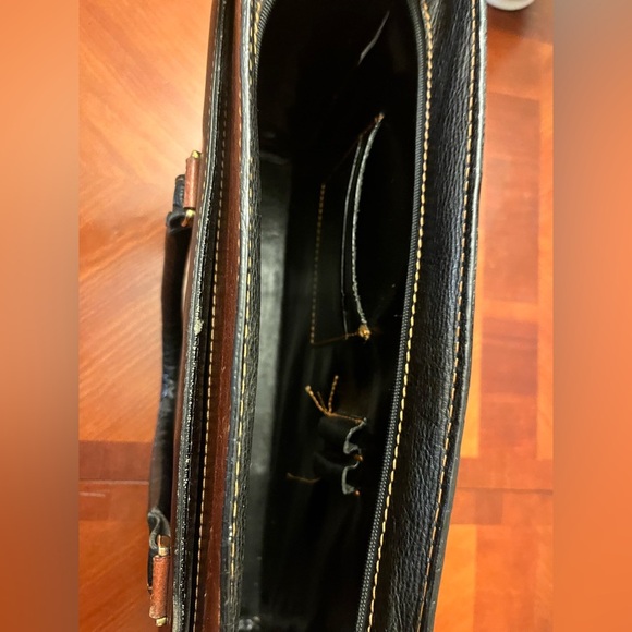 Vintage Y2K leather brief case black brown - Picture 6 of 8